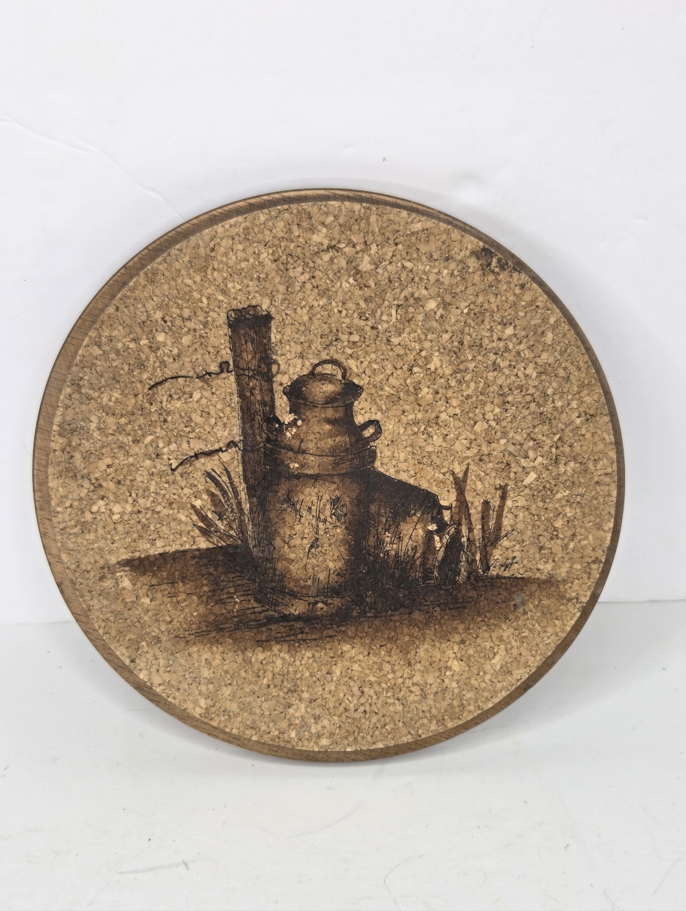 Vintage George Imports Outdoor Scene Cork Trivet Hotpad